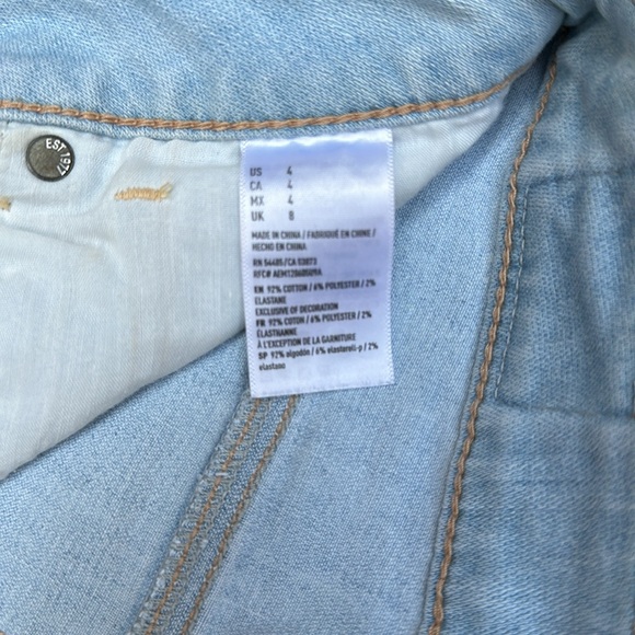 American Eagle AE Hi-Rise Super Stretch Shortie Denim Jean Short Size 4 - Picture 5 of 6